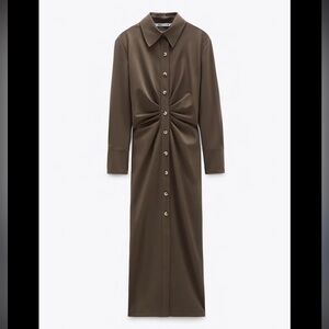 Zara Women's Brown Shirt Dress